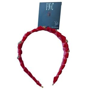 INC International Concepts Red Velvet Pink Twisted Headband NWT
